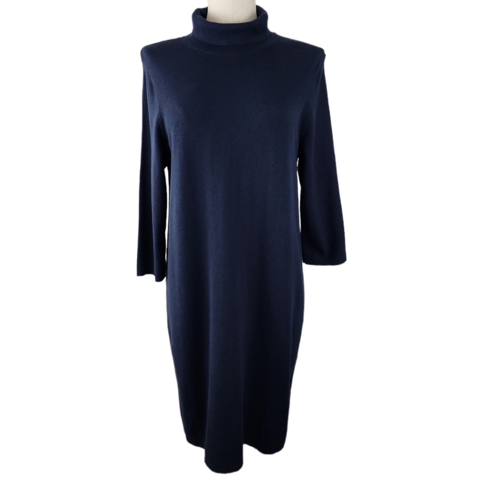 J Jill Turtleneck Sweater Dress Navy Blue NWT